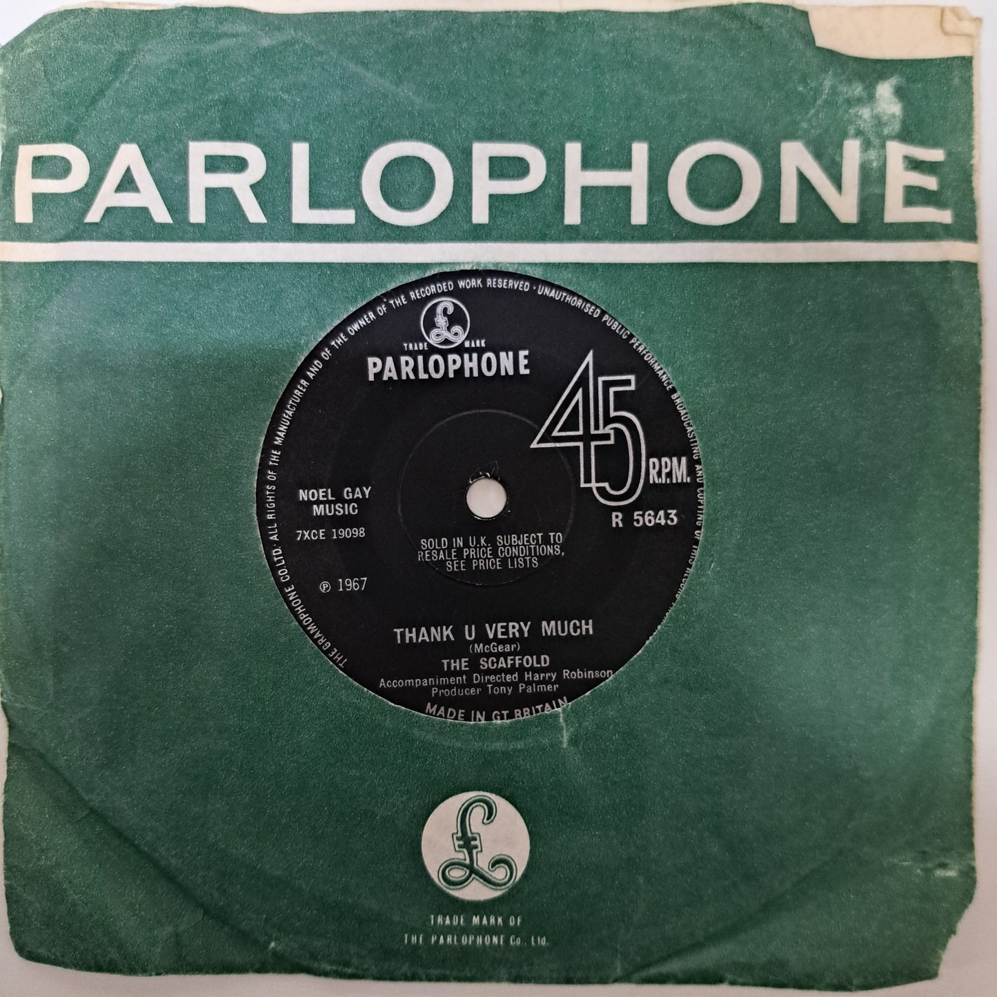 Scaffold - Thank You Very Much (Vinyl 7" Single 1967) NM