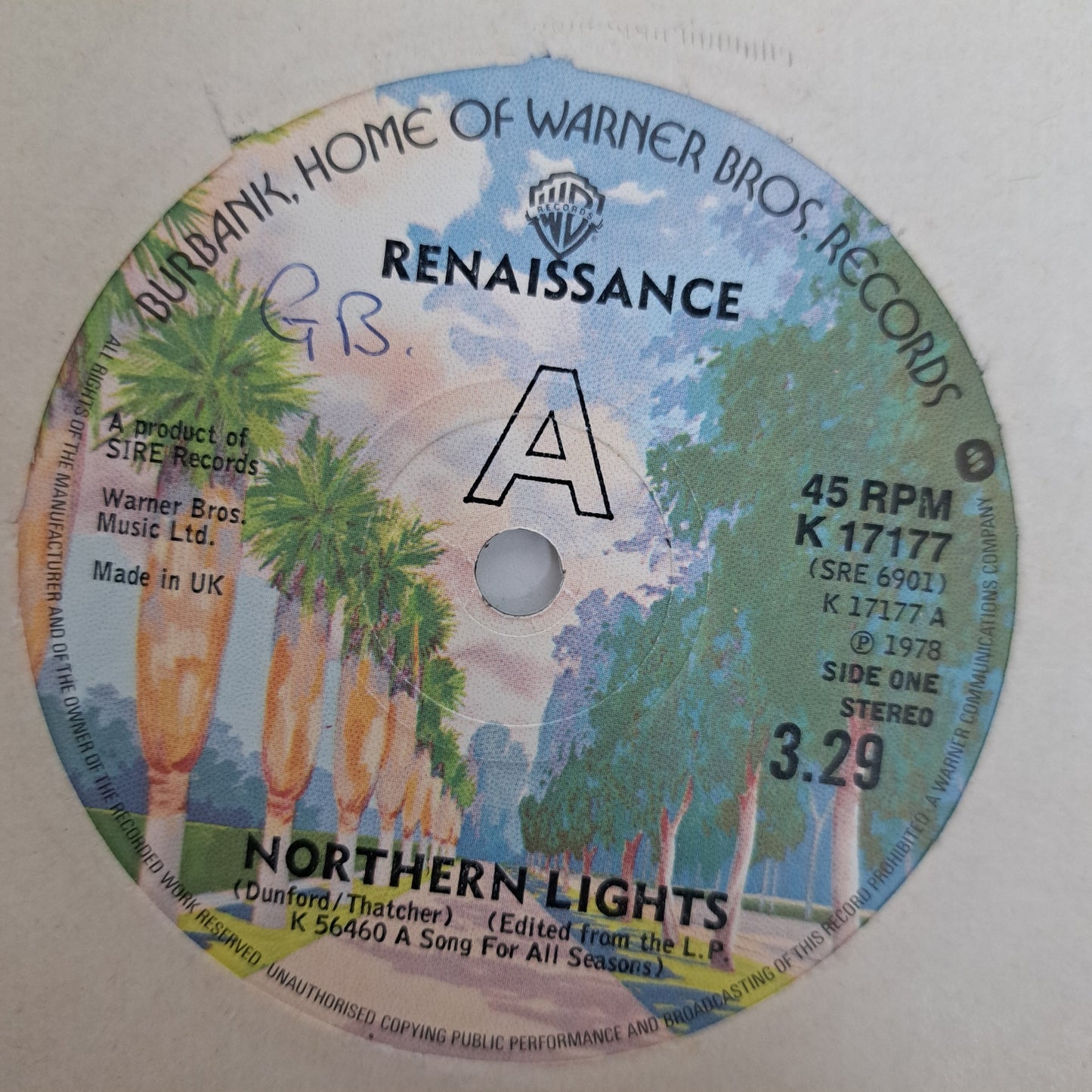 Renaissance - Northern Lights (Vinyl 7" Single) VG+