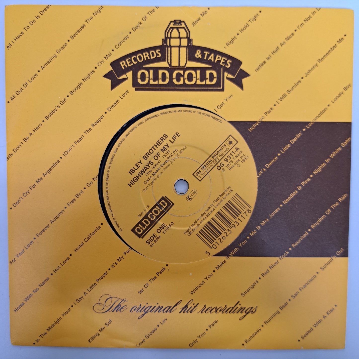 Isley Brothers - Highways of my Life (Vinyl 7" Old Gold Single) VG+
