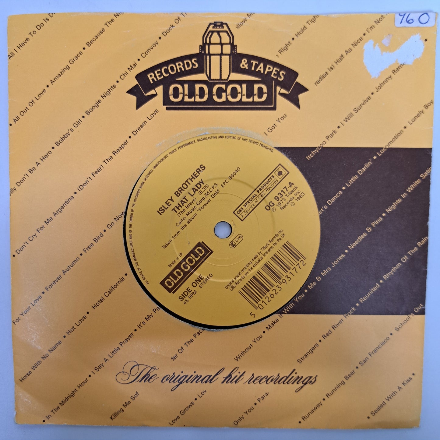 Isley Brothers - That Lady (Vinyl 7" Old Gold Single) VG+