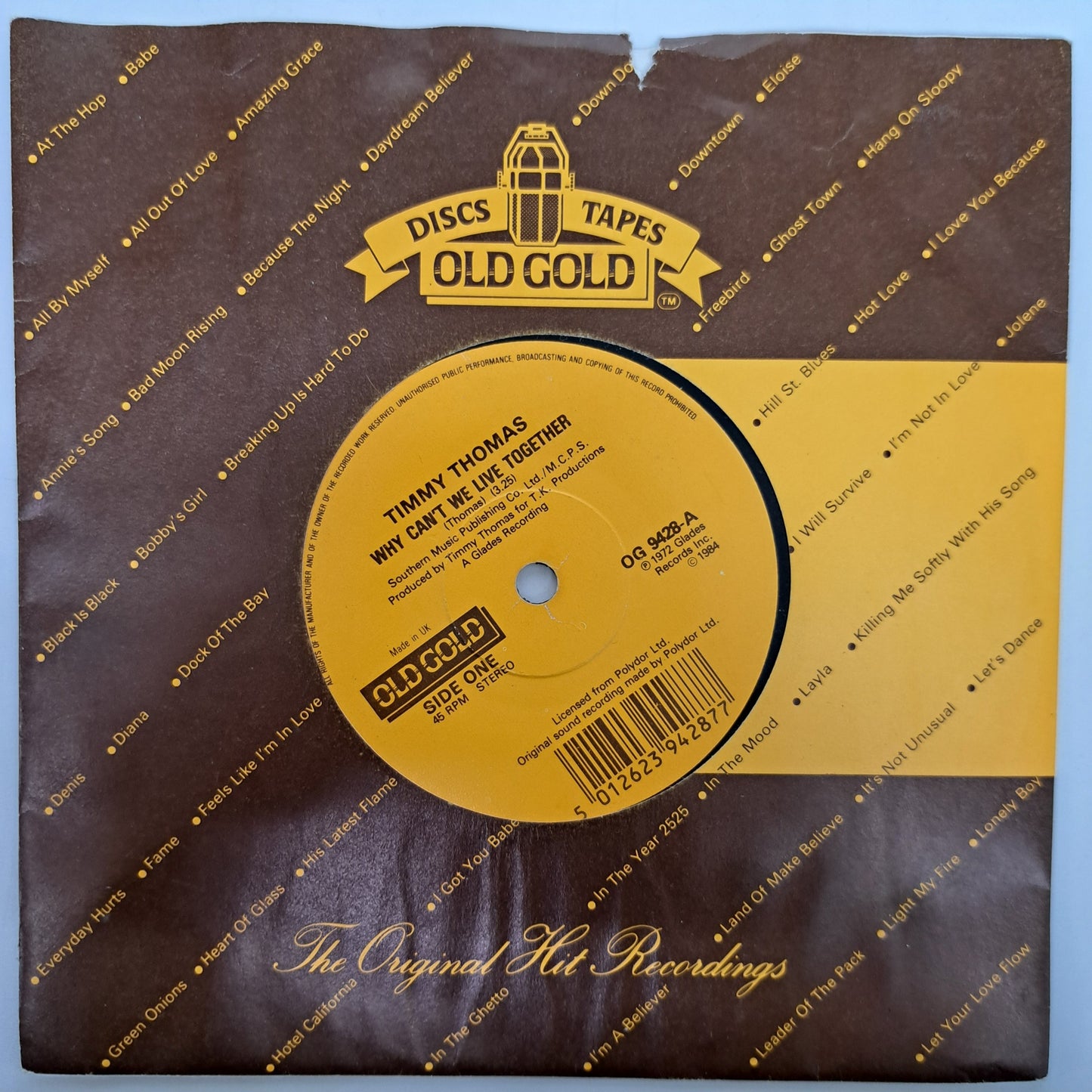 Timmy Thomas - Why Can't we live Together (Vinyl 7" Old Gold Single) EX