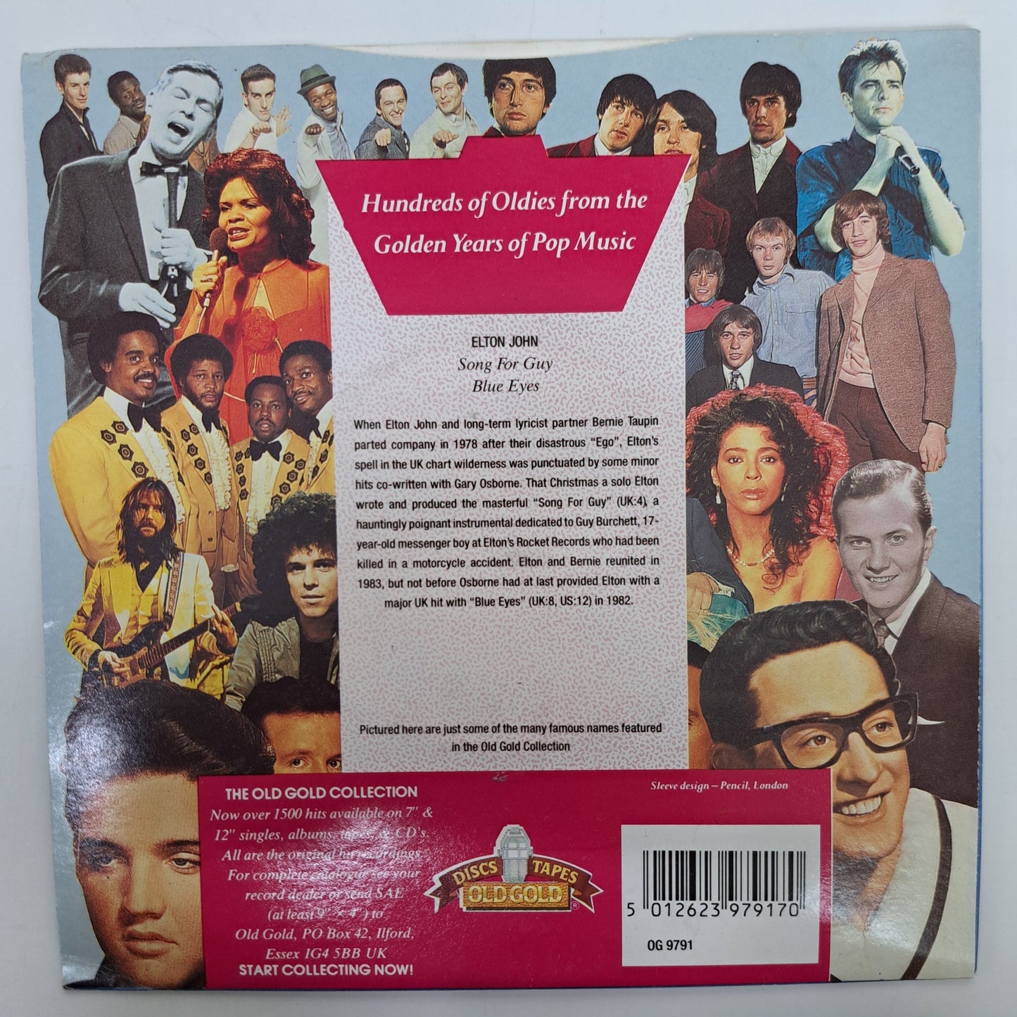 Elton John - Song for Guy / Blue Eyes (Vinyl 7" Old Gold Single) NM/NM