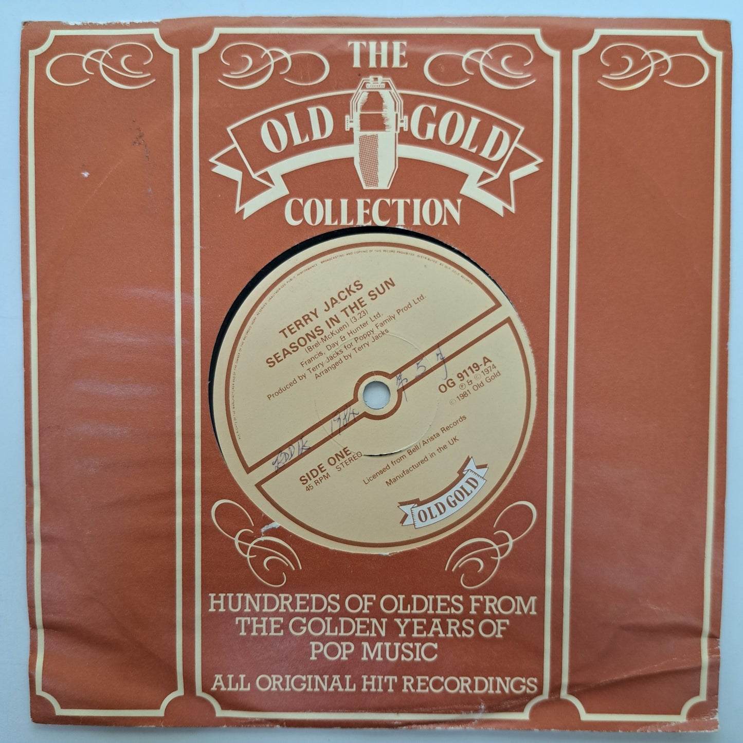 Terry Jacks - Seasons in the Sun (Vinyl 7" Old Gold Single) EX