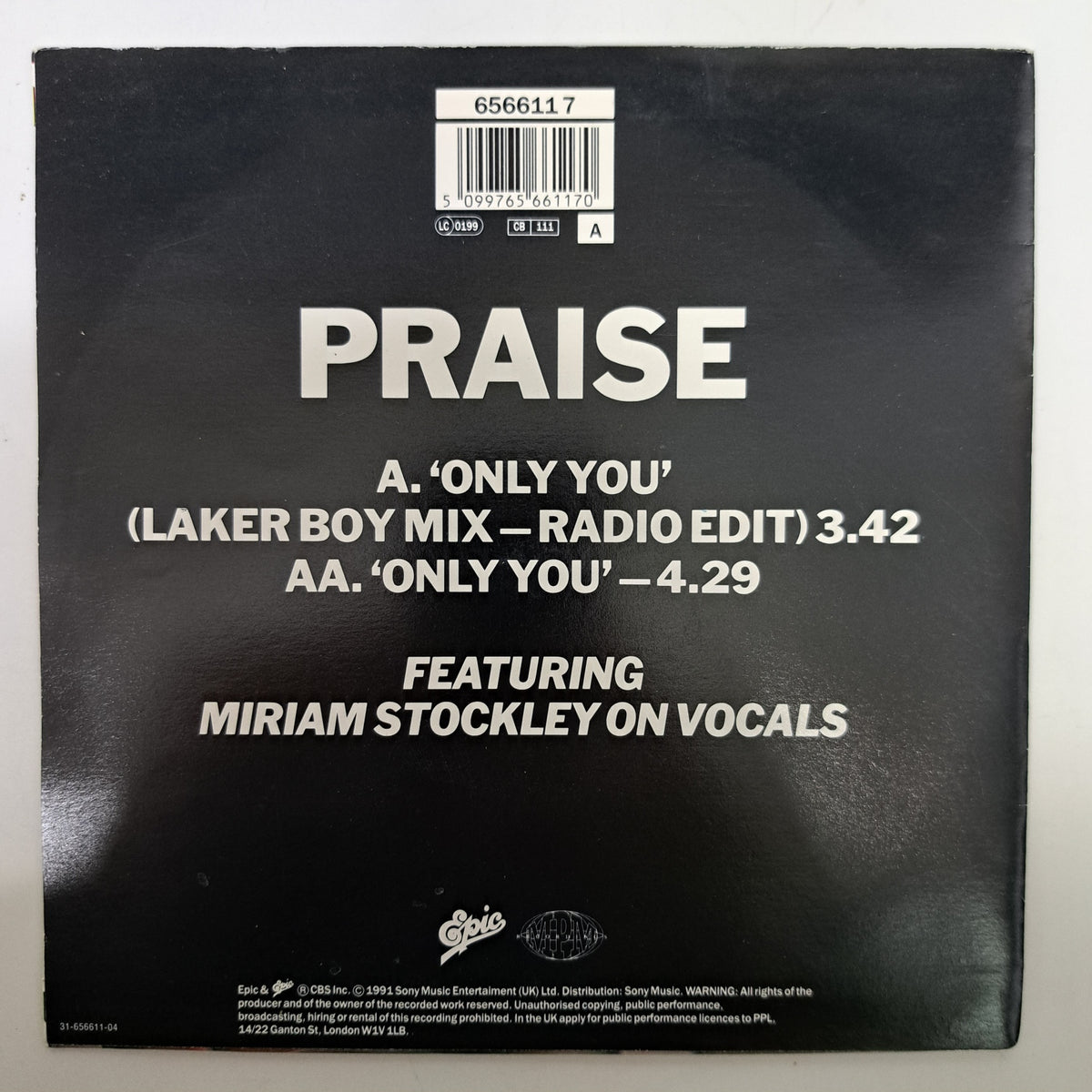Praise - Only You (Vinyl 7" Single) EX/NM