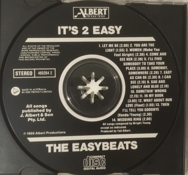Easybeats - It's 2 Easy (Rare 1989 Australian CD) NM