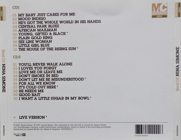 Nina Simone - Best of (2007 Master Cuts DCD) NM