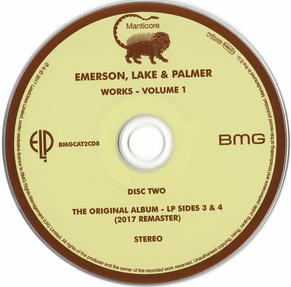 Emerson Lake & Palmer - Works Volume 1 (2017 Deluxe Edition DCD) VG
