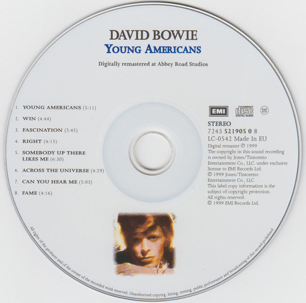David Bowie - Young Americans (1999 24Bit remastered CD) NM