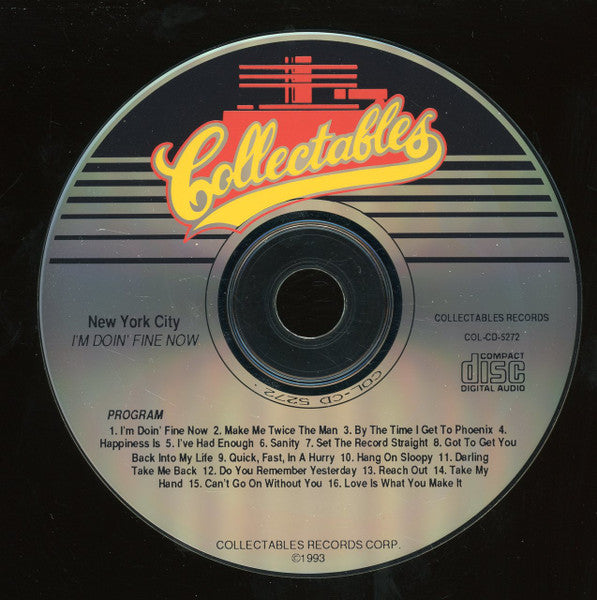 New York City - I'm Doin' Fine Now (Rare 1993 US CD) NM