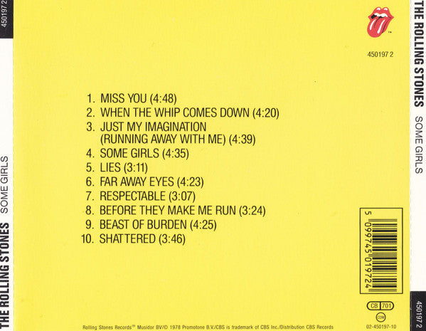 Rolling Stones - Some Girls (1987 CD) NM