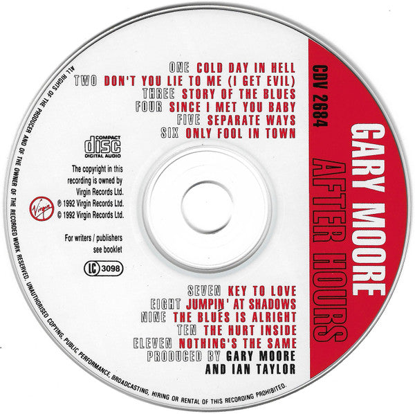 Gary Moore - After Hours (1992 CD) VG+