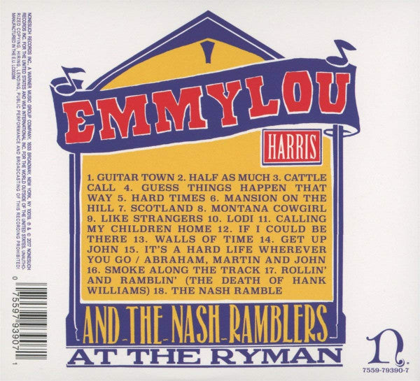 Emmylou Harris & the Nash Ramblers - At the Ryman (2017 CD) NM