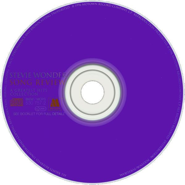 Stevie Wonder - Song Review ~ A Greatest Hits Collection (1996 CD) NM