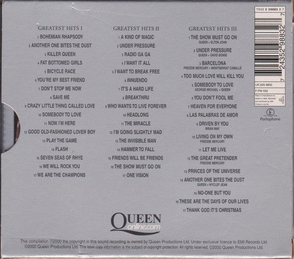Queen - Greatest Hits I II & III (2000 Triple CD Box Set) NM