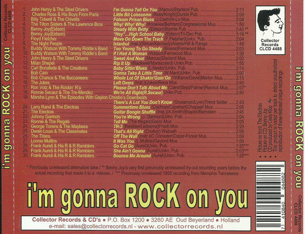 Various - I'm Gonna Rock on you (2005 Dutch Rockabilly CD) NM