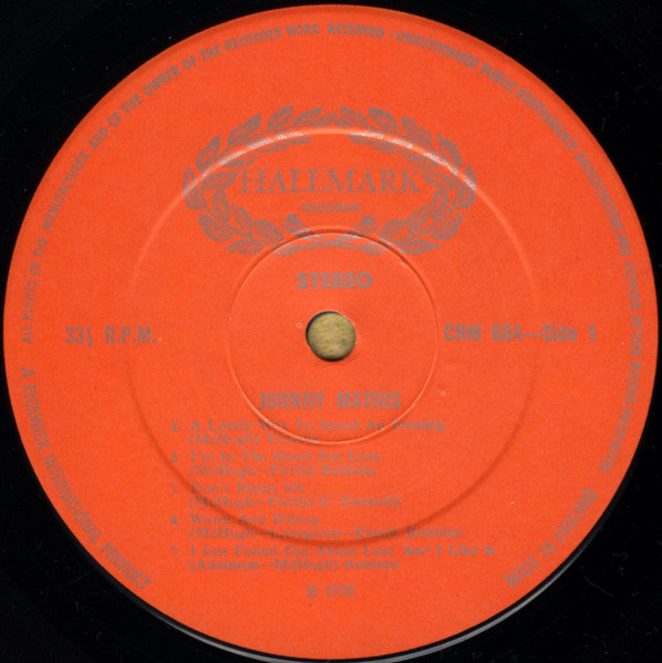 Johnny Mathis - Johnny Mathis (Vinyl LP) VG+/EX