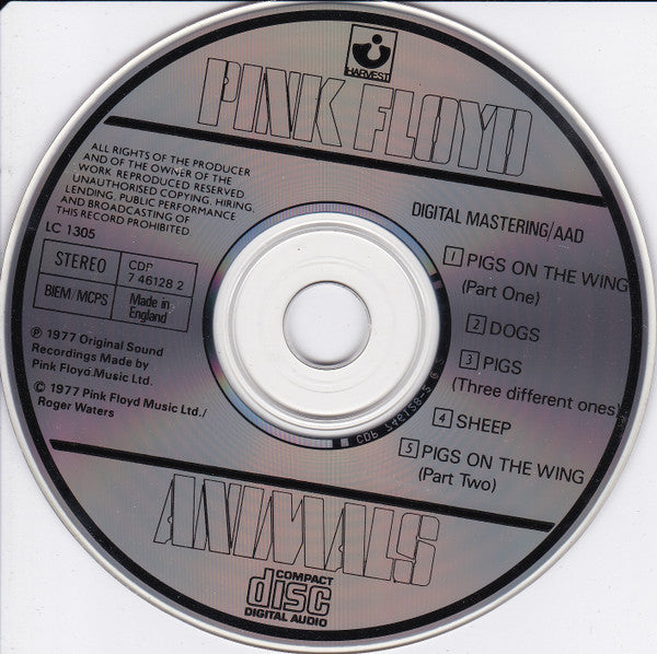 Pink Floyd - Animals (1992 UK CD) VG+