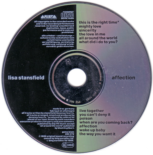 Lisa Stansfield - Affection (1989 CD) VG+