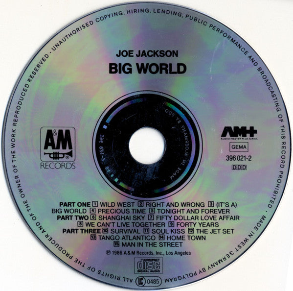Joe Jackson - Big World (1986 AM+ CD) VG+