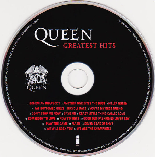 Queen - Greatest Hits (2011 Island Remaster CD) VG+