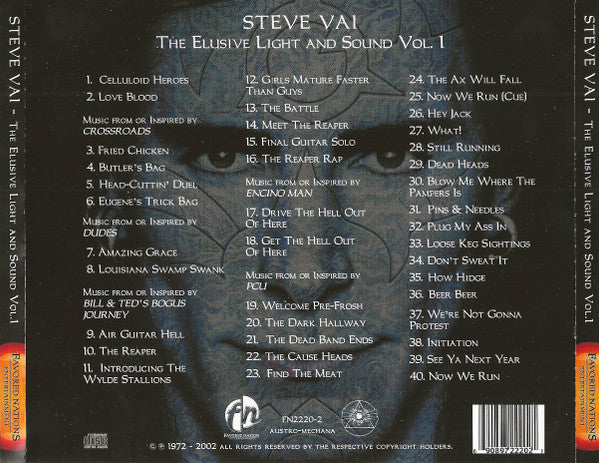Steve Vai - The Elusive Light and Sound Vol.1 (2002 3D Cover CD) NM