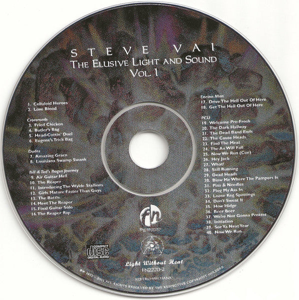 Steve Vai - The Elusive Light and Sound Vol.1 (2002 3D Cover CD) NM
