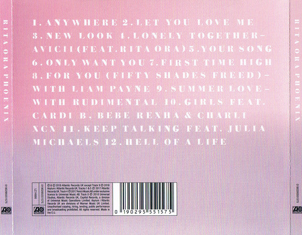 Rita Ora - Phoenix (2018 CD) Sealed