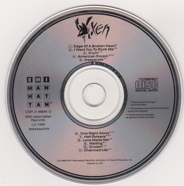 Vixen - Vixen (Rare 1988 UK CD) NM