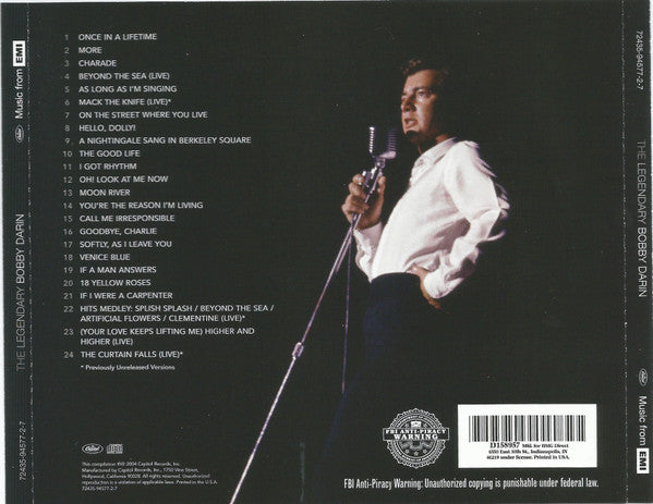 Bobby Darin - The Legendary (2005 US Club Edition CD) VG+