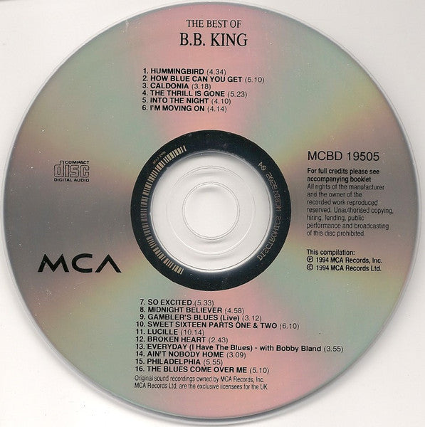 B.B King - The Very Best of (1994 CD) NM
