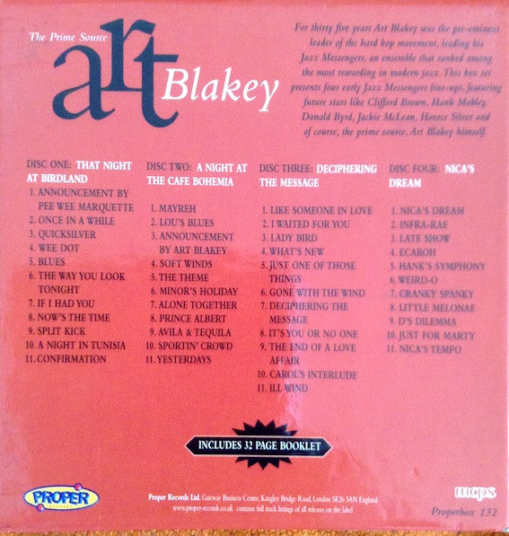 Art Blakey - The Prime Source (2007 4 x CD Box Set) NM