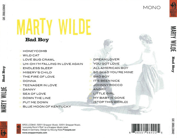 Marty Wilde - Bad Boy (2011 CD) Sealed
