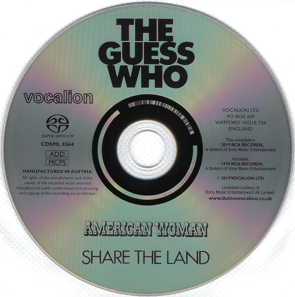 The Guess Who - American Woman / Share the Land (SACD 2019) Sealed