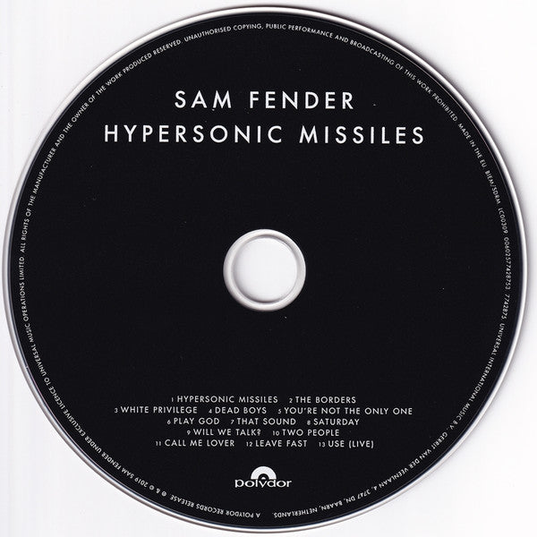 Sam Fender - Hypersonic Missiles (2019 CD) Mint