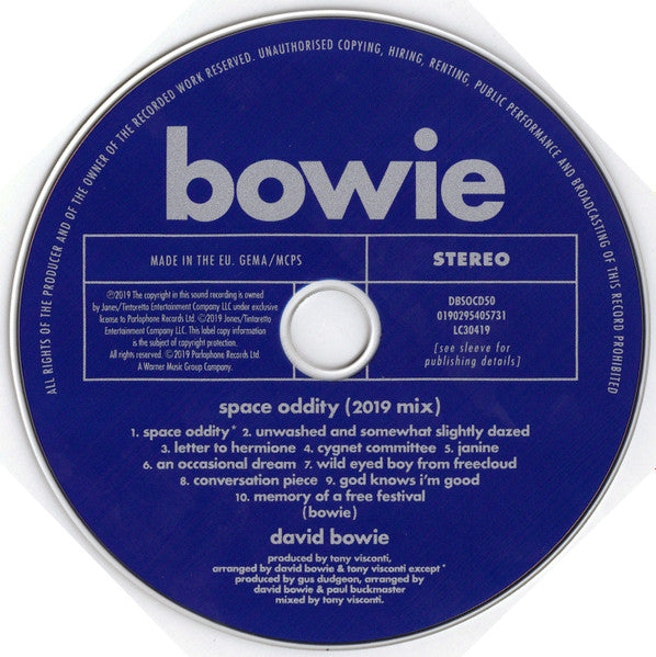 David Bowie - Space Oddity (2019 *50th Anniversary Mix* CD) NM