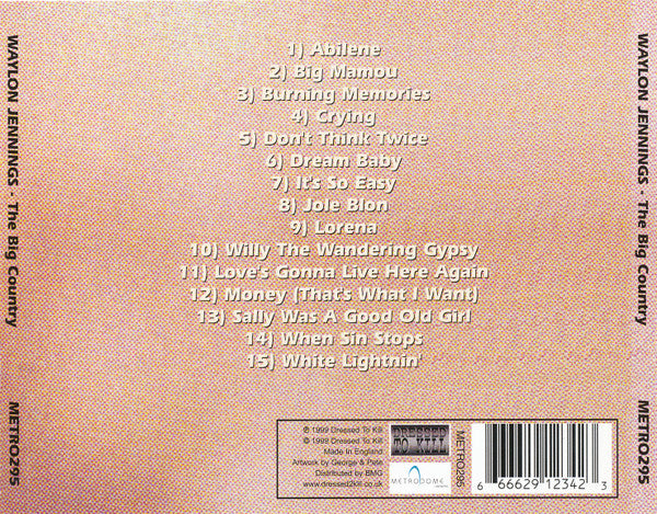 Waylon Jennings - The Big Country (1999 CD) Mint
