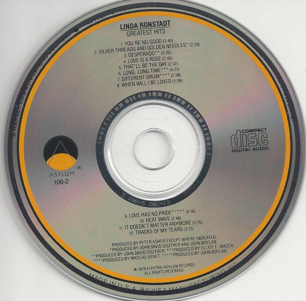 Linda Ronstadt - Greatest Hits (1993 US CD) NM