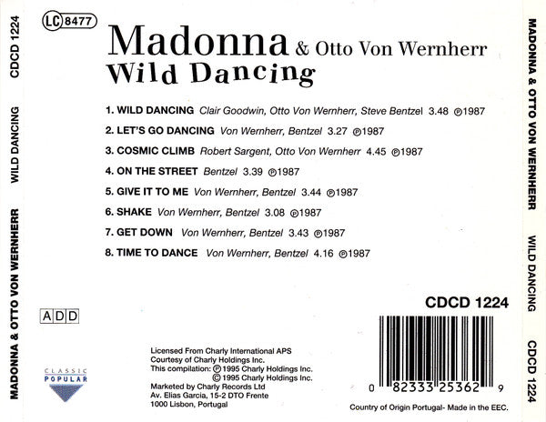 Madonna & Otto Von Wernherr - Wild Dancing (1995 CD) NM