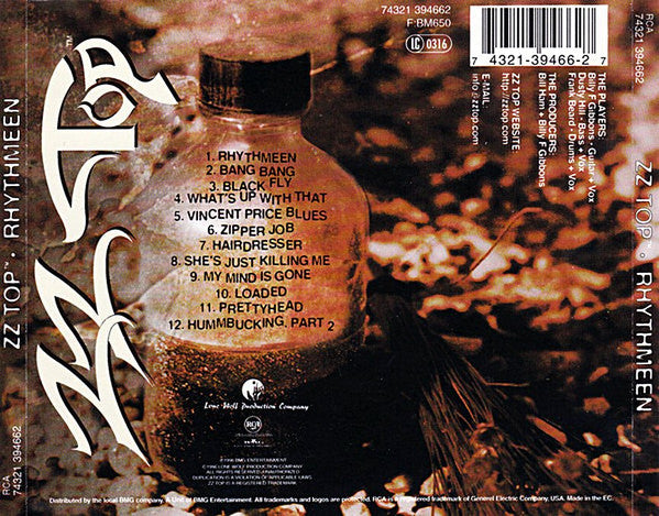 ZZ Top - Rhythmeen (1996 CD) Mint