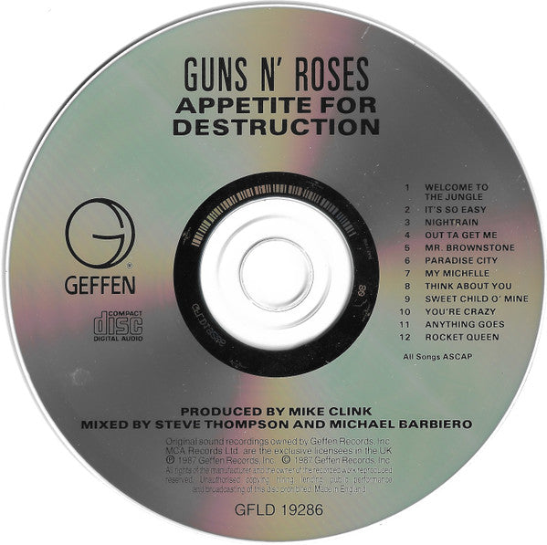 Guns n' Roses - Appetite for Destruction (1987 UK CD) NM