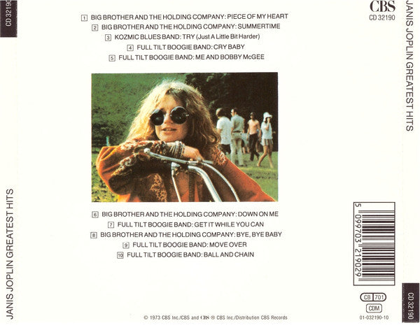 Janis Joplin - Greatest Hits (CBS Reissue Album) NM
