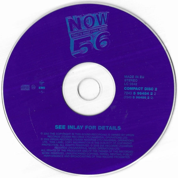 Various - Now Thats What I Call Music 56 (2003 DCD) NM