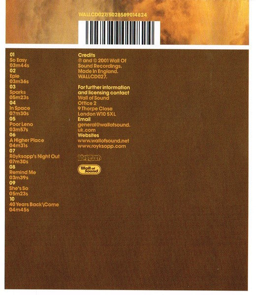 Royksopp - Melody A.M (2001 CD) VG+