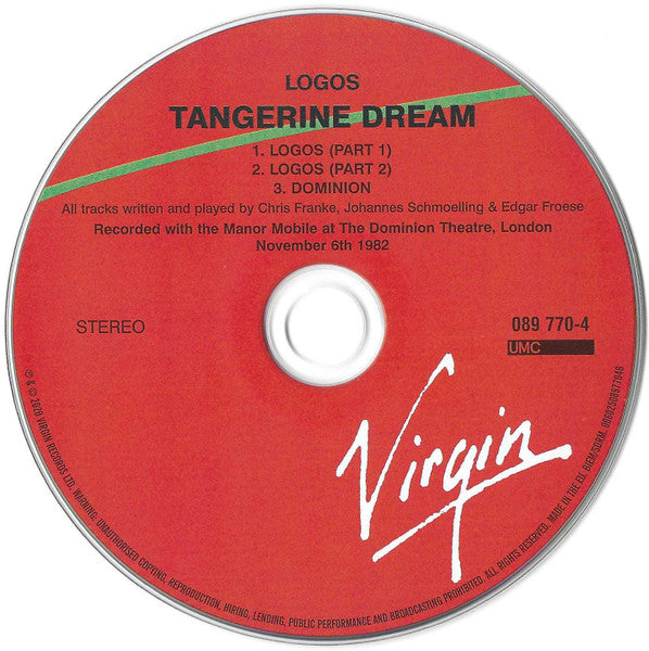 Tangerine Dream - Logos Live (2020 CD) Sealed
