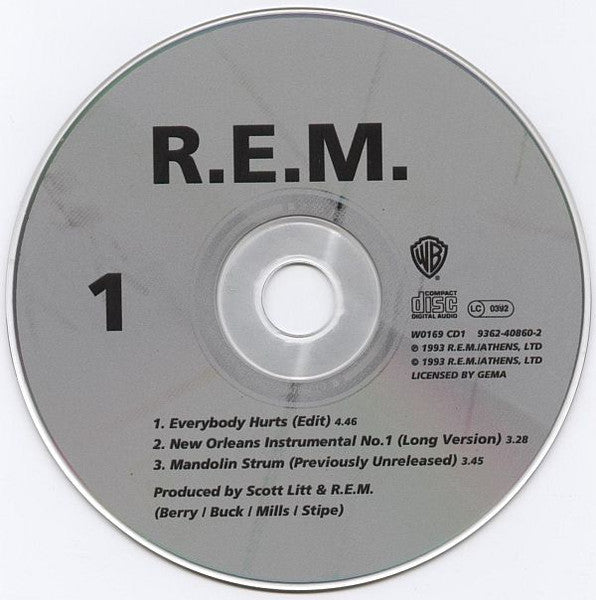 R.E.M - Everybody Hurts (1993 UK CD Single) NM