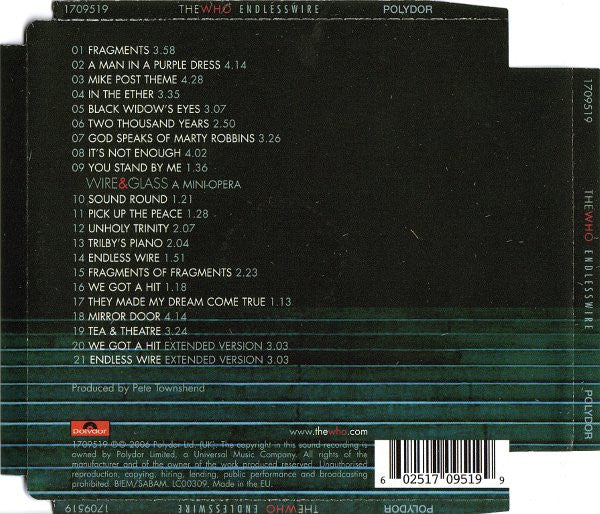 Who - Endless Wire (2006 CD) Mint