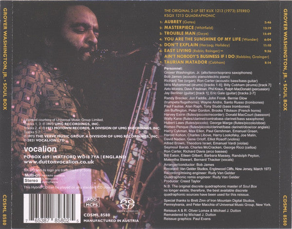 Grover Washington Jr - Soul Box (2021 SACD) Sealed