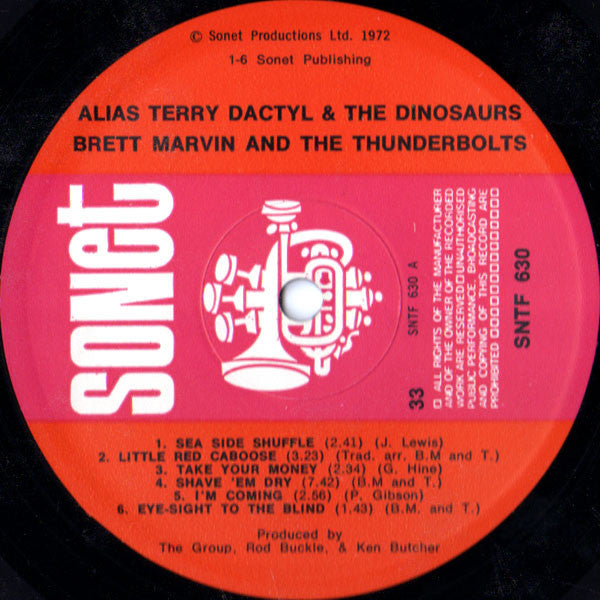 Brett Marvin & the Thunderbolts - Alias Terry Dactyl & the Dinosaurs (Vinyl LP) VG/EX