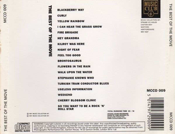 Move - The Best of The Move (1991 Music Club CD) Mint