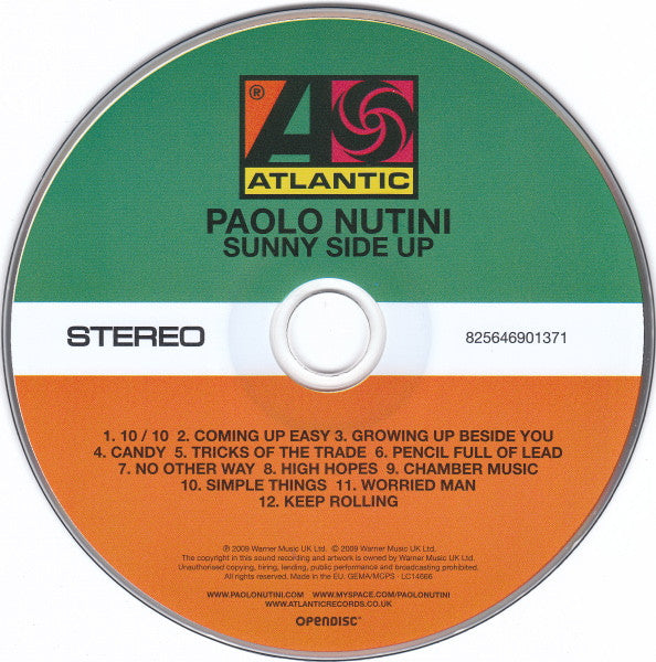Paolo Nutini - Sunny Side Up (2009 CD) NM